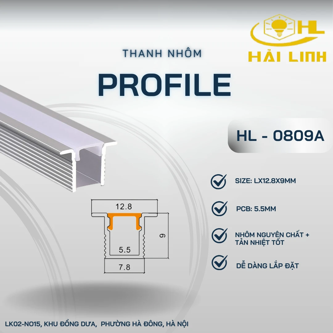 THANH NHÔM ĐỊNH HÌNH HL0809A